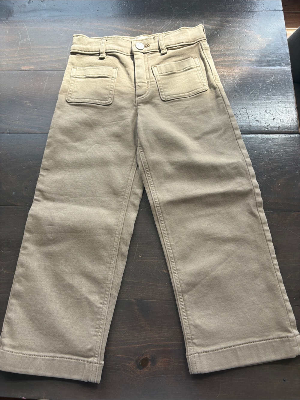 Crewcuts Kids Wide-Leg Jeans in Khaki